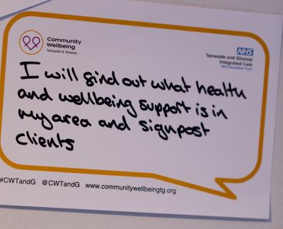 I will find out what health and wellbeing support is in my area and signpost clients