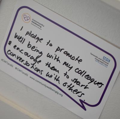 I pledge to promote wellbeing with my colleagues & encourage them to start conversations with others